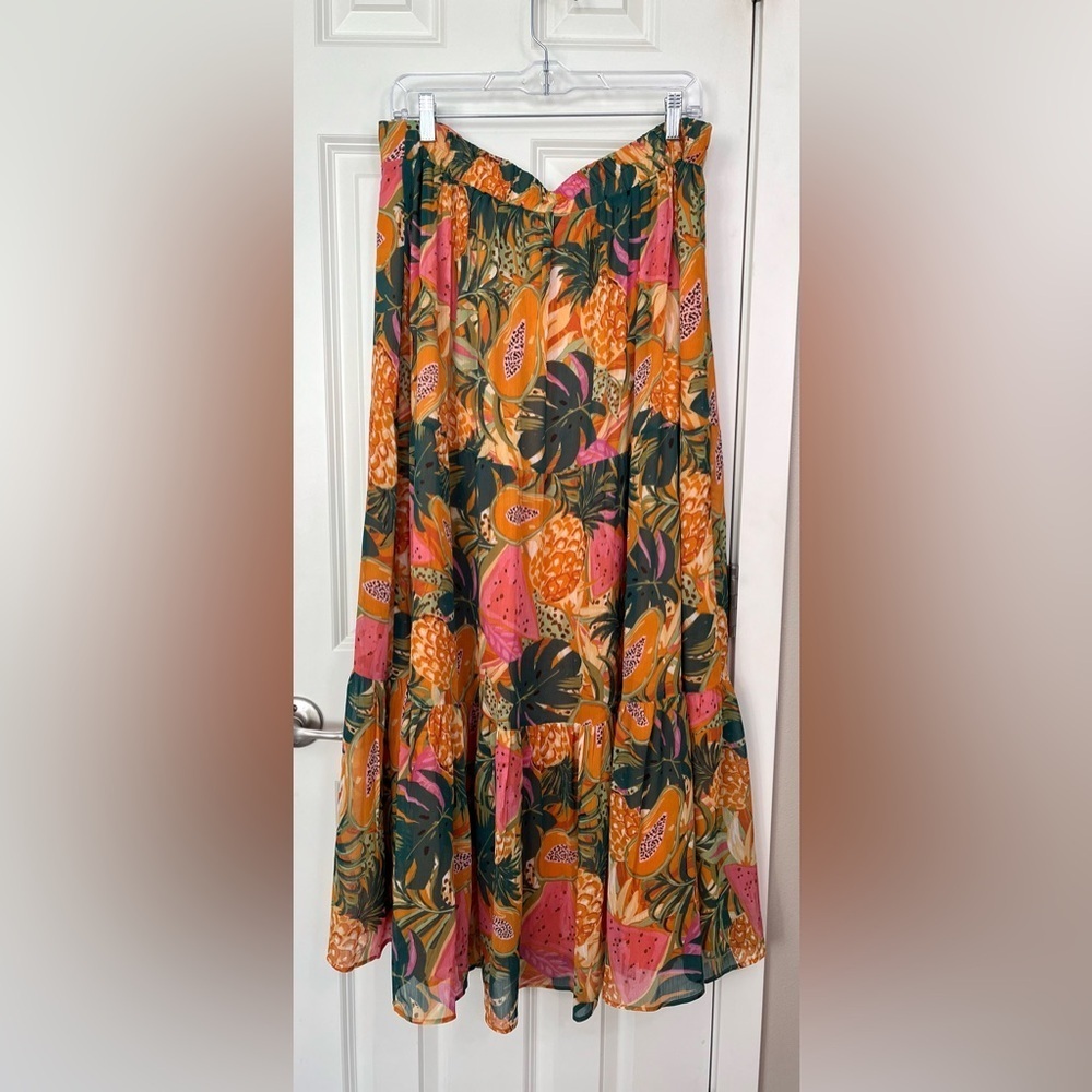 Daniel Rainn Lana Papaya Maxi Skirt NWOT